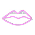 10.5 Battery Operated Neon Style Led Pink Valentines Day Lips Wall Sign