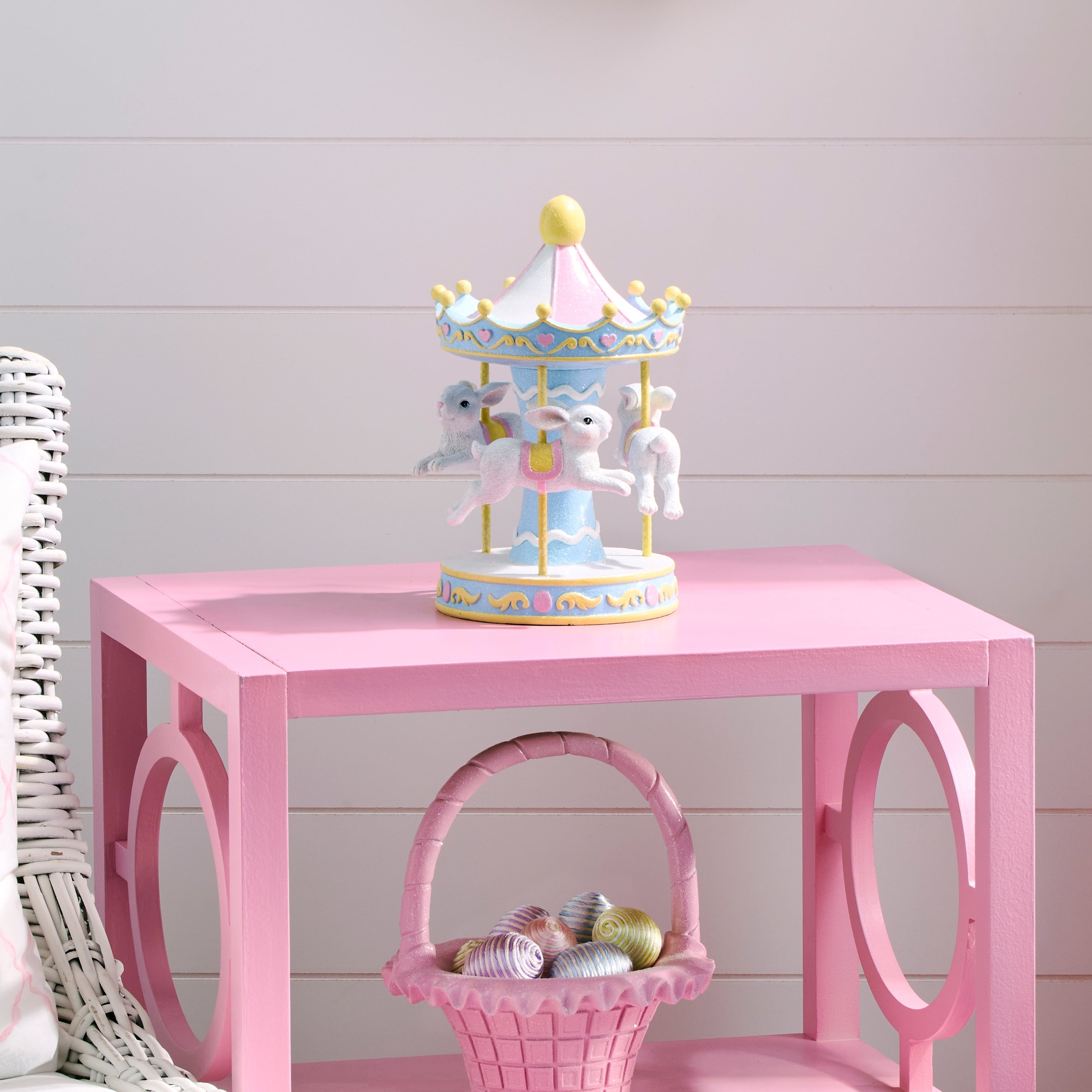10.5 Resin Carousel With Bunny