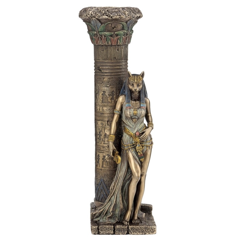 10.83 In H Bastet Egyptian Goddess Figurine Poly Resin