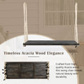 10.8Ft Patio Wooden Hanging Porch Swing Bench With Cushions