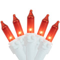 Set Of 100 Orange Mini Christmas Lights 2.5 Spacing White Wire