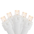 Set Of 100 Warm White Led Wide Angle Christmas Lights White Wire