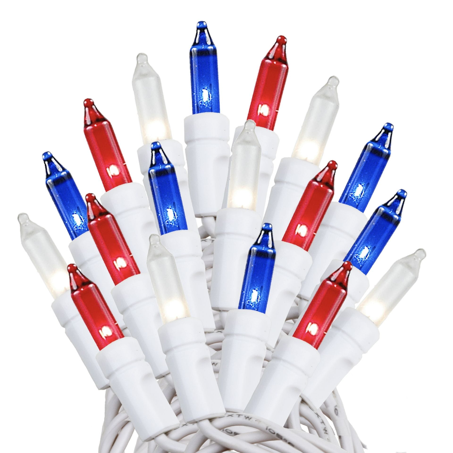 100 Light Christmas Mini Light Set White Wire 50 Long