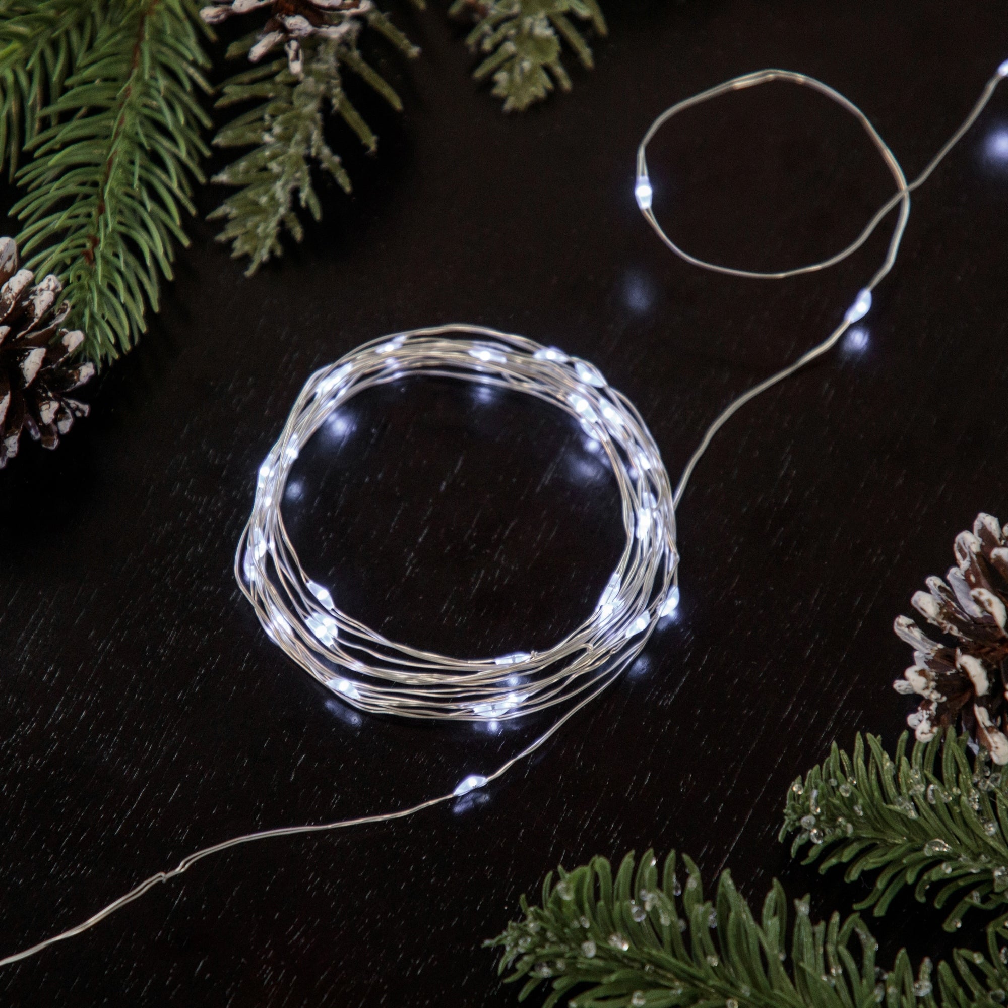 100 Pure White Led Micro Fairy Lights 16.25 Ft Copper Wire