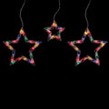 100 Count Multi Color Star Shaped Mini Icicle Christmas Lights 7Ft White Wire