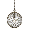 E26 Roped 100 Watt 1 Light Pendant Light Fixture With Glass Shade