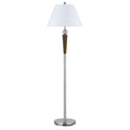 Steel Wood Accent Modern 100 Watt Floor Lamp