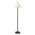 Black Finished Metal 100 Watt Candlestick Floor Lamp With Pull Chain Switch And Off White Paper Shade