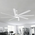 100 Industrial White Large Hvls Ceiling Fan With Dimmable Led Light And Remote