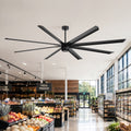 100 Large Industrial Ceiling Fan With Remote 8 Aluminum Blades Quiet Reversible Dc Motor For Warehouse Large Rooms