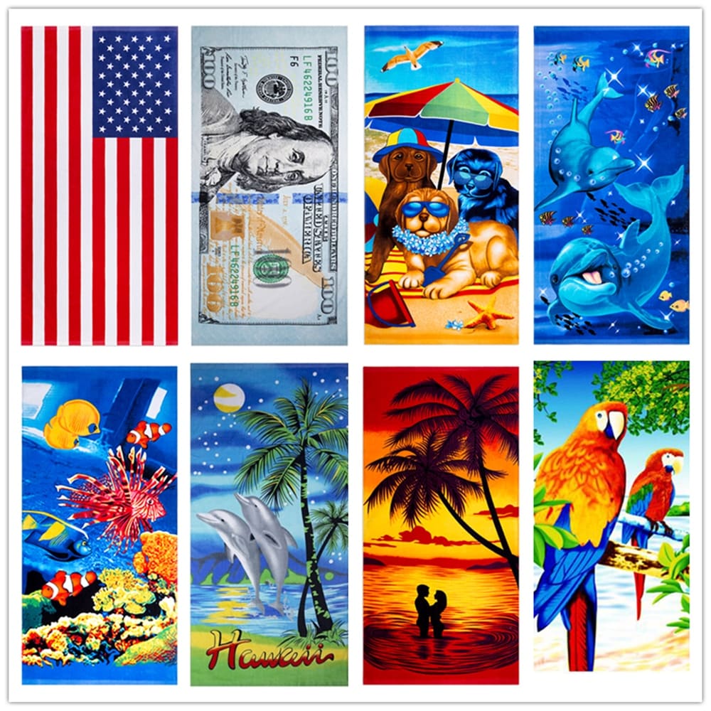 100 Cotton Printed Beach Towel