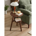 100 Solid Wood 2 Tier Side Table Sofa Side Table Solid Wood Round End Table 2 Tier Small Side Table With Lower Storage Shelf