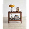 100 Solid Wood Rustic Side Table For Living Room End Table With Storage Shelf 2 Tier Sofa Table For Living Room