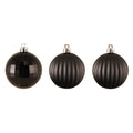 100Ct Jet Black 3 Finish Shatterproof Christmas Ball Ornaments 2.5 60Mm