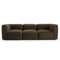 101 Wide 3 Piece Velvet Modern Low Profile Modular Sofa