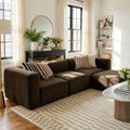 101 Wide 4 Piece Velvet Modular Sectional With Ottoman
