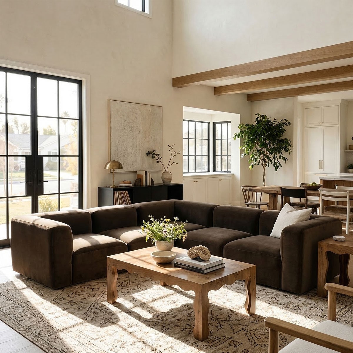 101 X101 Velvet Modular L Shaped Sectional Sofa