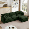 102 L Shaped Modular Chenille Sectional Sofa With Movable Ottoman