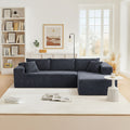 103.54 Flannel L Shaped High Density Modern Modular Sectional Sofa With Chaise Pillows
