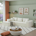 103.5 L Shaped Modern High Density Sponge Lambswool Upholstered Modular Sectional Sofa With Pillows