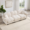 103.9 Modular Chenille Sectional Sofa With Pillows And Quilted Cushions