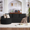104.92 Corduroy L Shaped Compression Couch Sectional Sofa With Comfortable Chaise