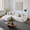 104 Boneless Sofa Sectional Compressed Couch With Chaise Deep Seat Modular Sectional Sofa