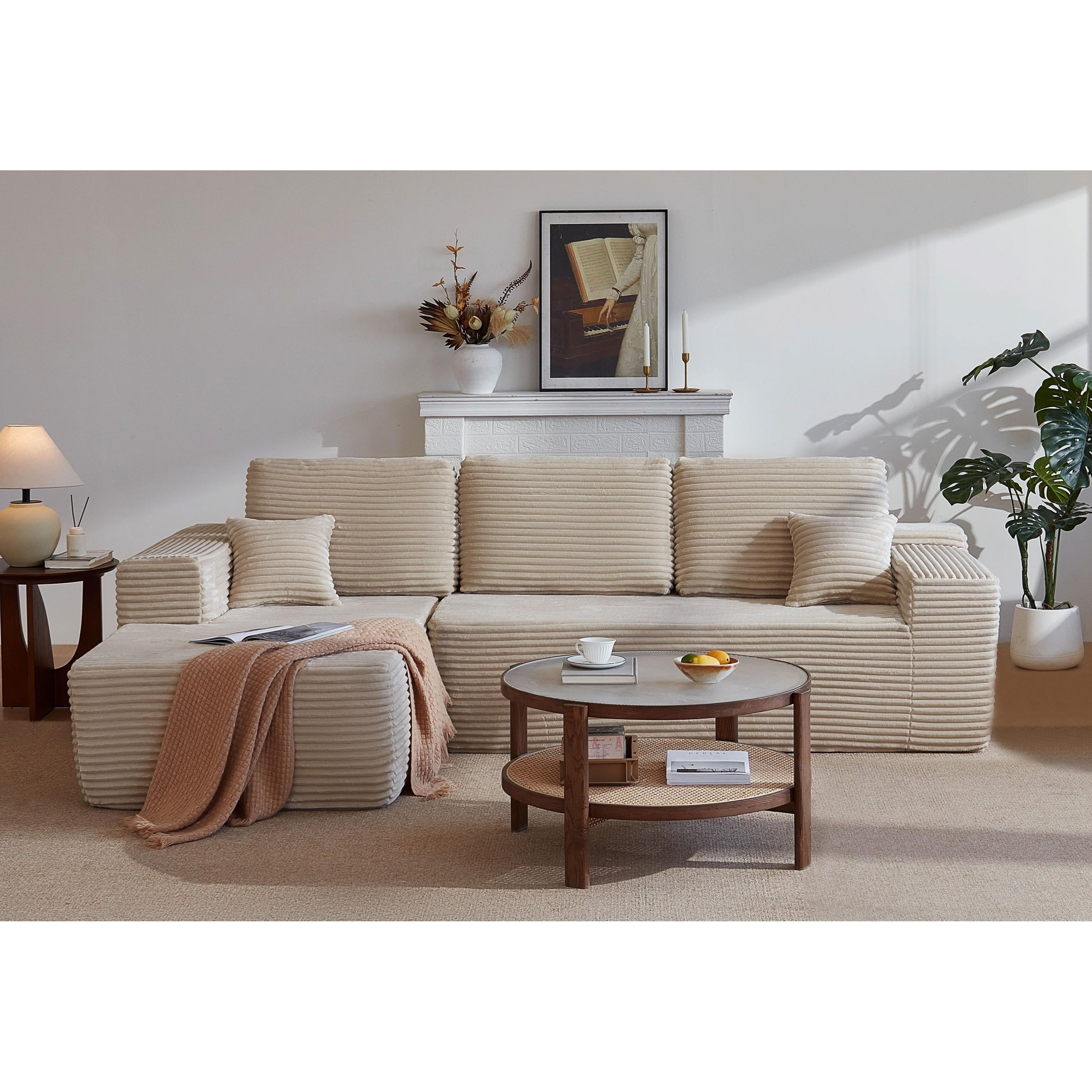 104 Cloud Sectional Couch With L Shaped Chaise Modern Modular Sofa With Deep Seat Upholstered Couches