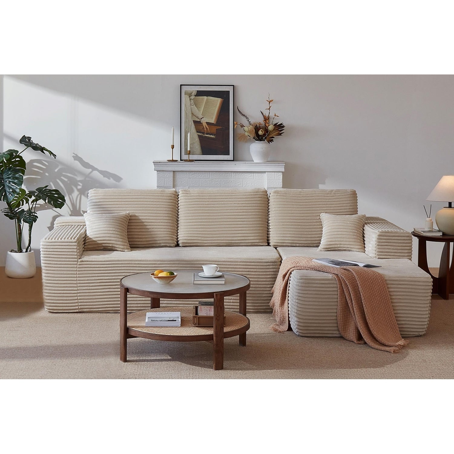 104 Cloud Sectional Sofa With L Shape Chaise And Side Pockets Modern Modular Design Deep Seating Upholstered Couch