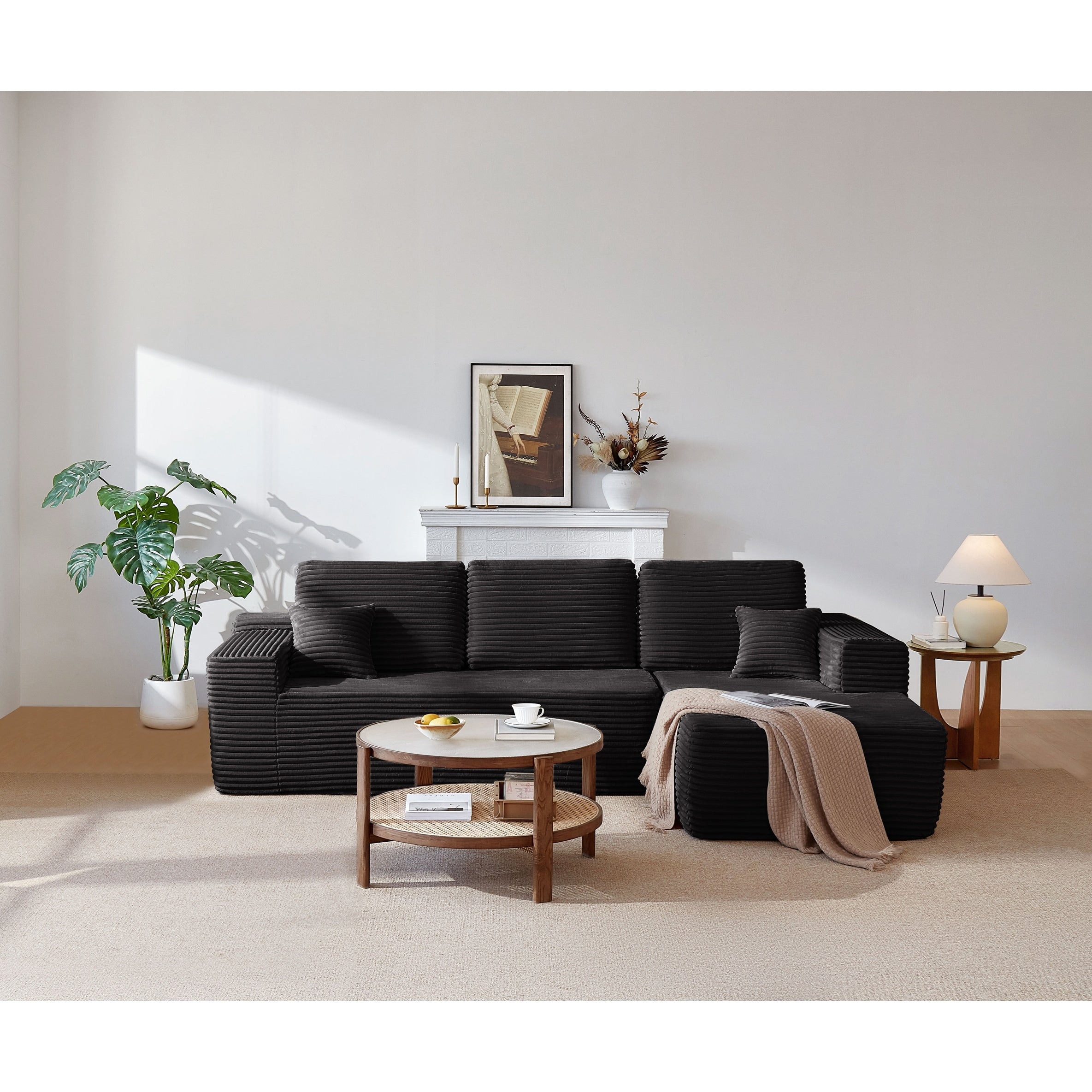 104 Cloud Sectional Sofa With L Shape Chaise And Side Pockets Modern Modular Design Deep Seating Upholstered Couch