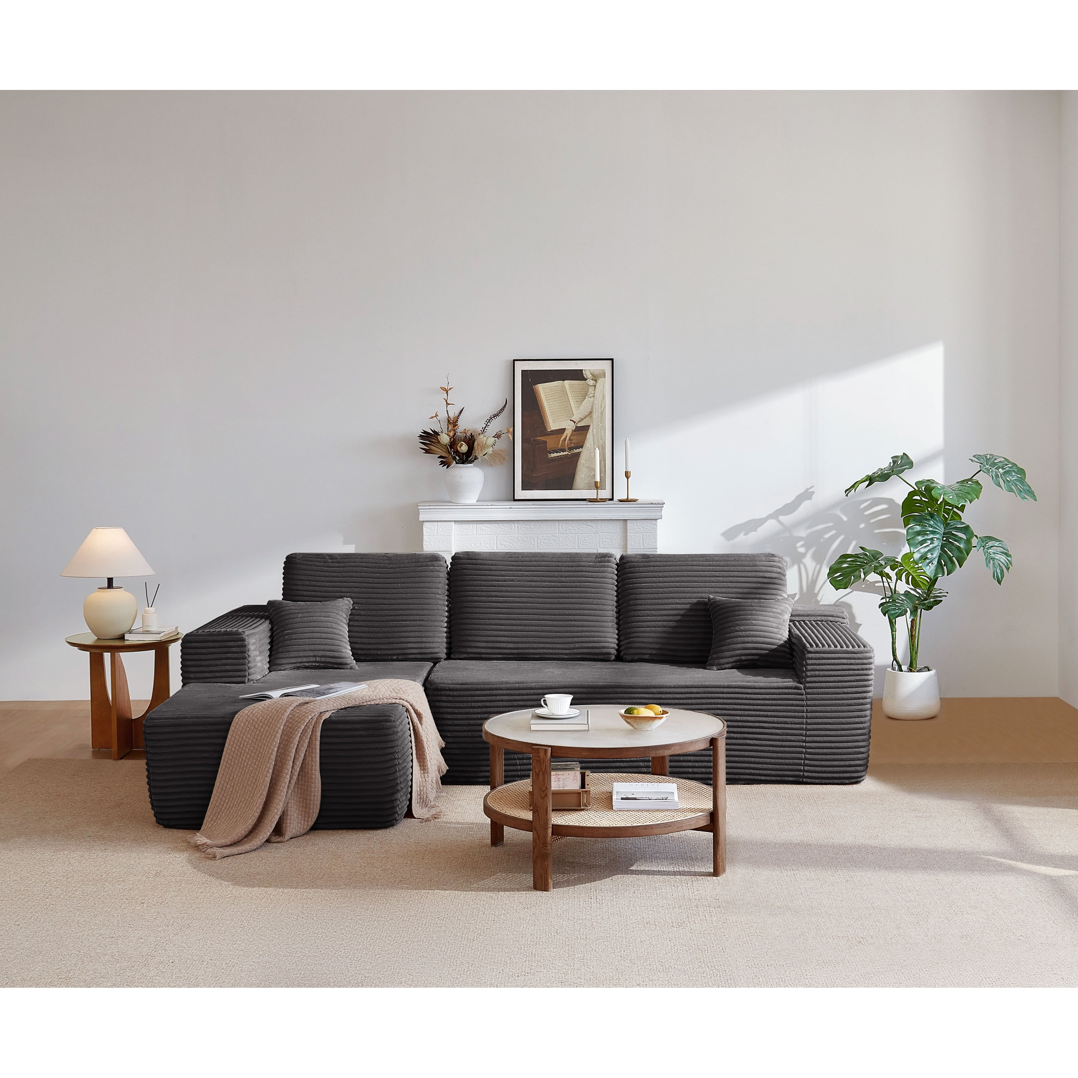 104 Cloud Sectional Sofa With L Shape Chaise And Side Pockets Modern Modular Design Deep Seating Upholstered Couch