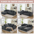104 Upholstered No Assembly Modular Sofa Chaise Sofa With Cupholders Free Combination