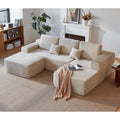 104 L Shaped Modern Modular Sectional Sofa With Moveable Ottoman