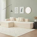105.1 L Shaped Modern High Density Sponge Lambswool Upholstered Modular Sectional Sofa With Pillows