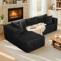 105 L Shaped All Foam Modular Sofa Ultra Soft Compact Easy Setup Sectional
