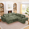 107 Modern Boucle L Shaped Sectional Sofa With Two Moveable Ottomans Comfy Cloud Couch With Pillows Diy Combination