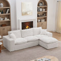 107 Modern Boucle Sectional Sofa With Reversible Chaise For Living Room Comfy Cloud Couch With Pillows