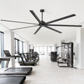 108 Inch Industrial Ceiling Fan With Remote 7 Aluminum Blades Quiet Dc Motor 6 Speed Hvls Fan For Warehouse Garage Gym