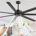 108 Ceiling Fan No Light 7 Blade Aluminum 6 Speed Dc Motor Reversible Quiet Downrod Mount Remote Control High Airflow 8500 Cfm