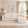109.4 Modular Corduroy Sectional Sofa With Ottoman No Assembly Required
