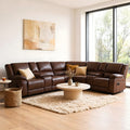 109 Faux Leather Reclining Sectional Sofa With 2 Storage Consoles Living Room Set