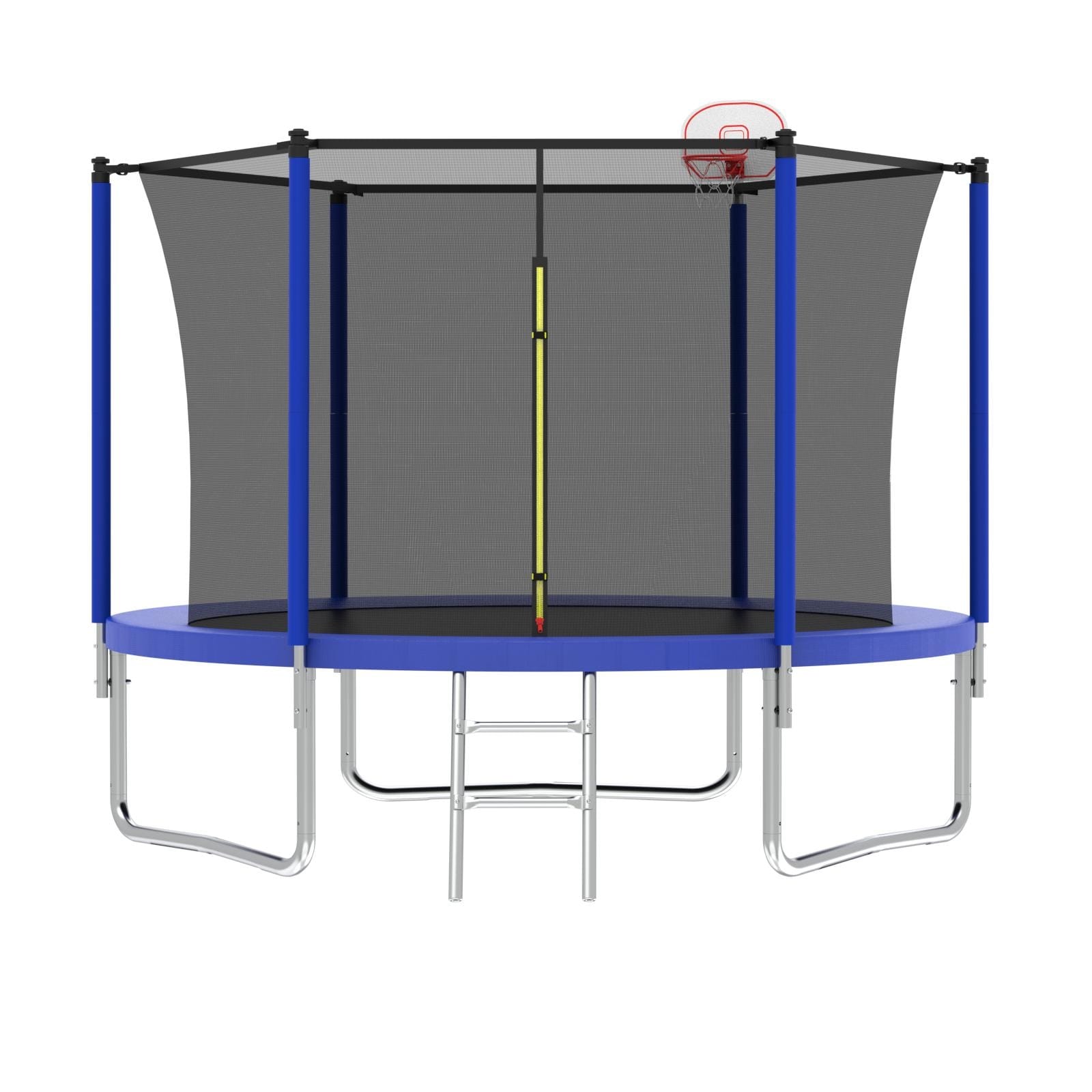 10Ft Trampoline For Kids Basketball Hoop And Ladder Outdoor Kids Trampoline With Safety Enclosure For Backyard