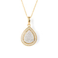 1 6Ct Tdw Diamond Cluster Halo Necklace Pendant In 10K Gold By De Couer