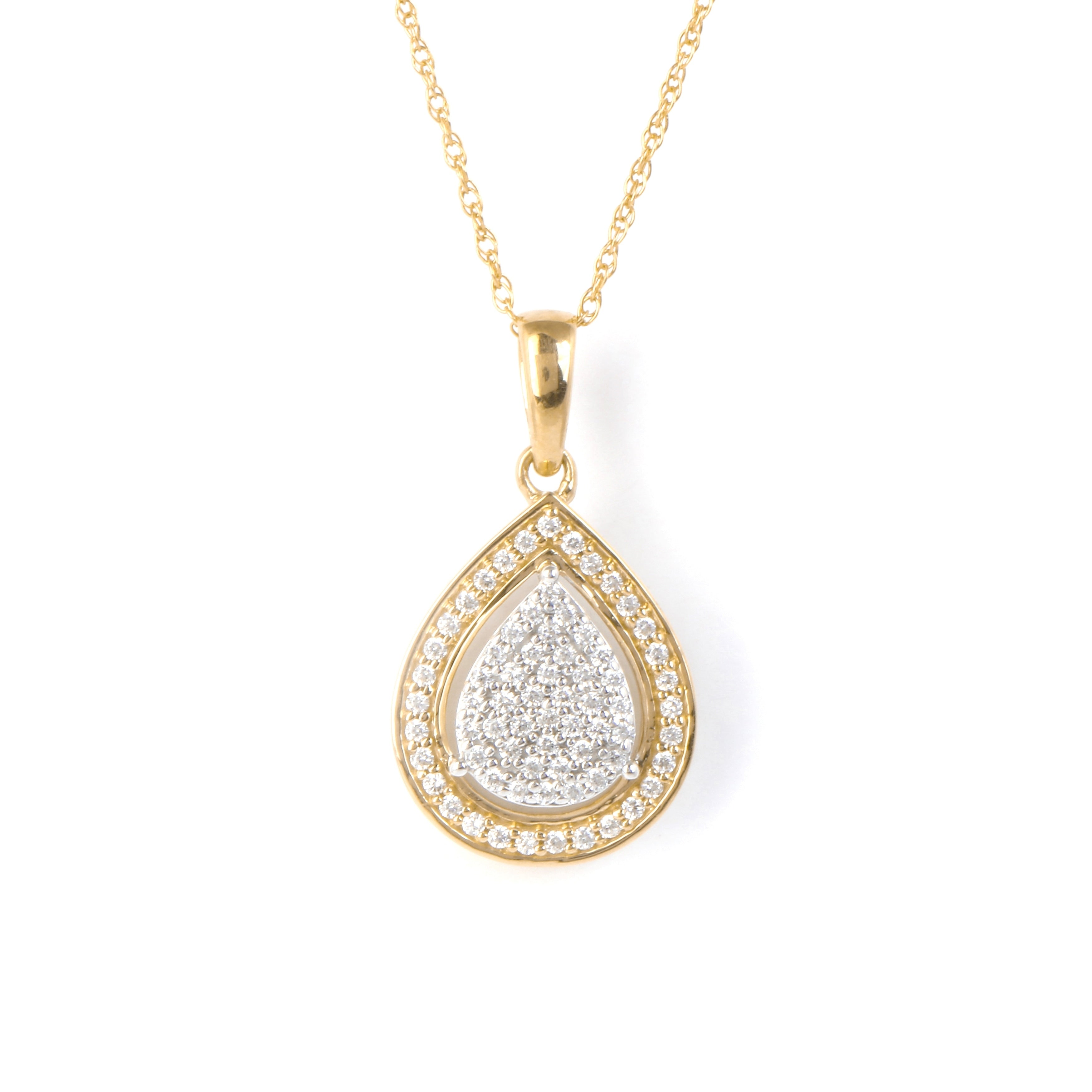 1 6Ct Tdw Diamond Cluster Halo Necklace Pendant In 10K Gold By De Couer