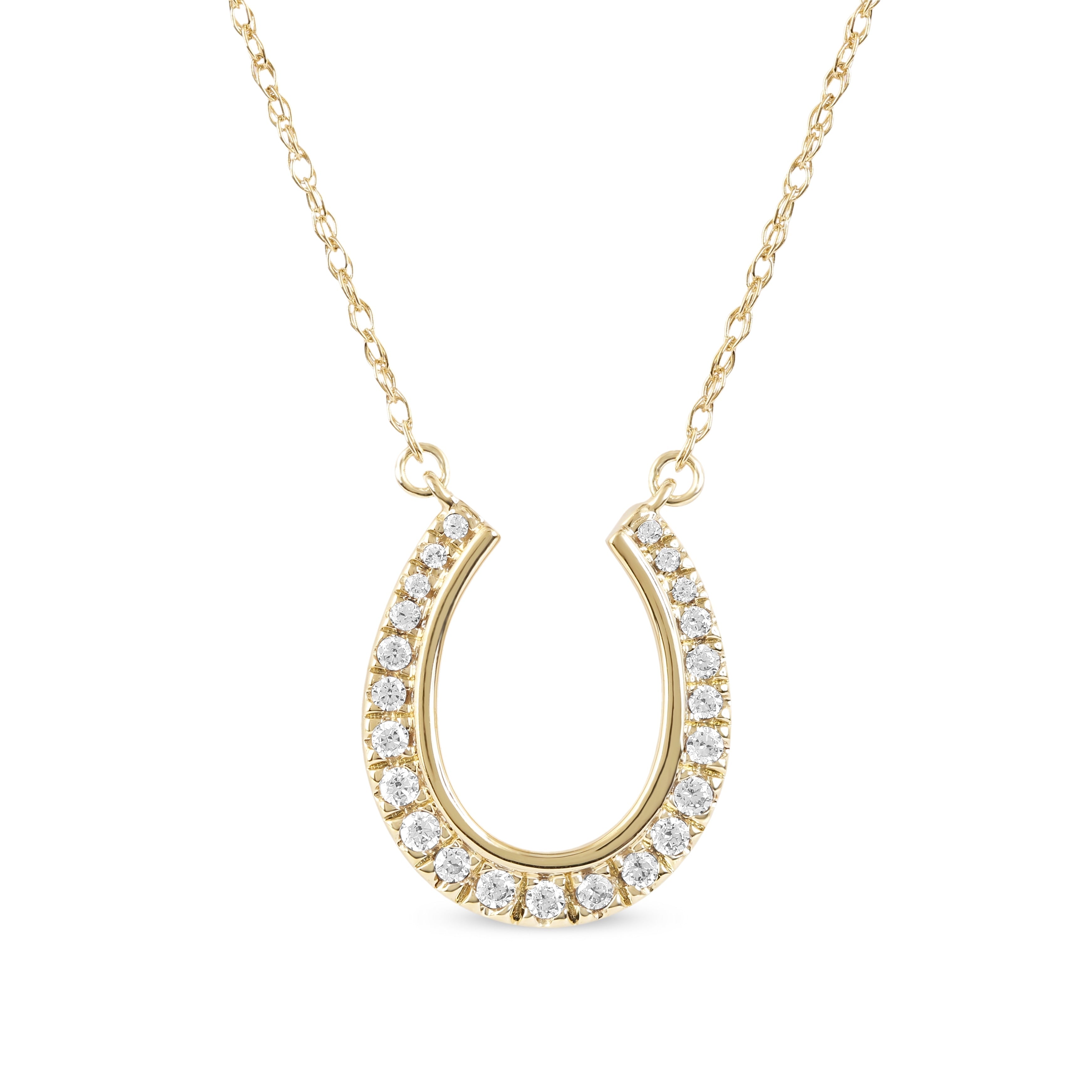 1 6Ct Tdw Diamond Horseshoe Necklace In 10K Gold By De Couer