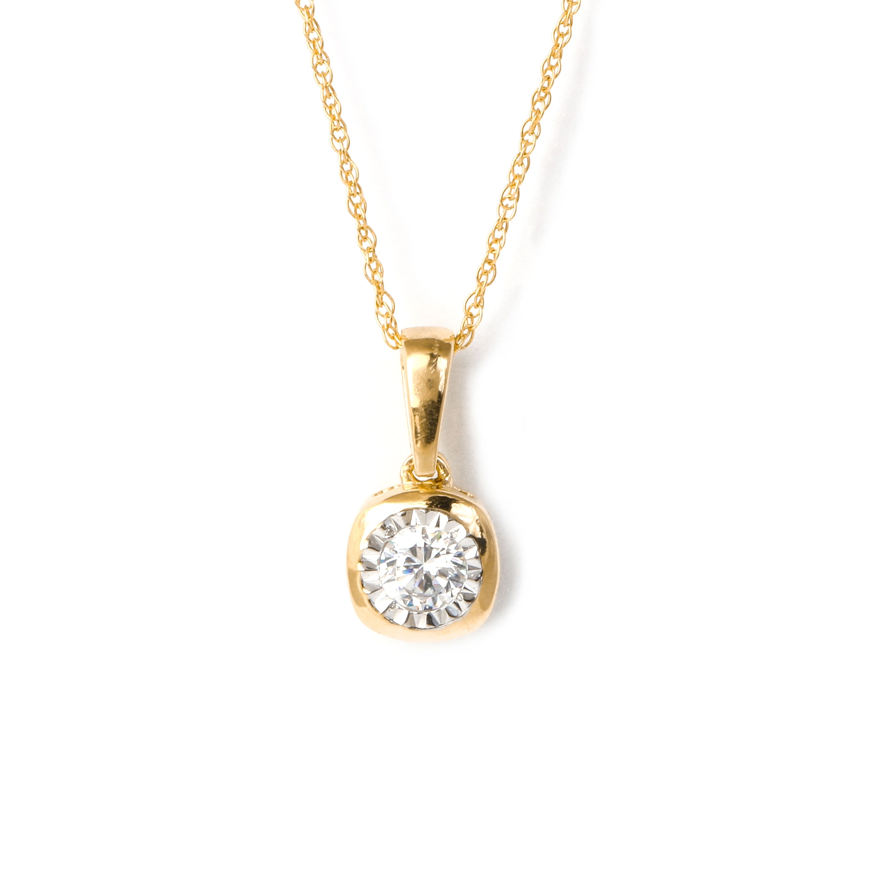 1 6Ct Tdw Diamond Solitaire Necklace Pendant In 10K Gold By De Couer