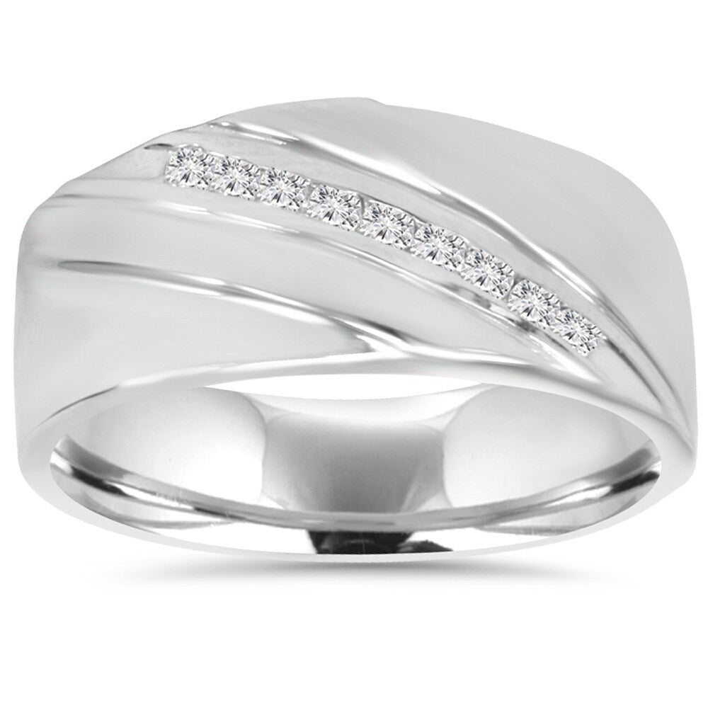 10K White Gold 1 6 Tdw Mens Diamond Ring