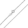 10K White Gold 1Mm Singapore Rope Chain With Spring Ring Clasp 16 Inch