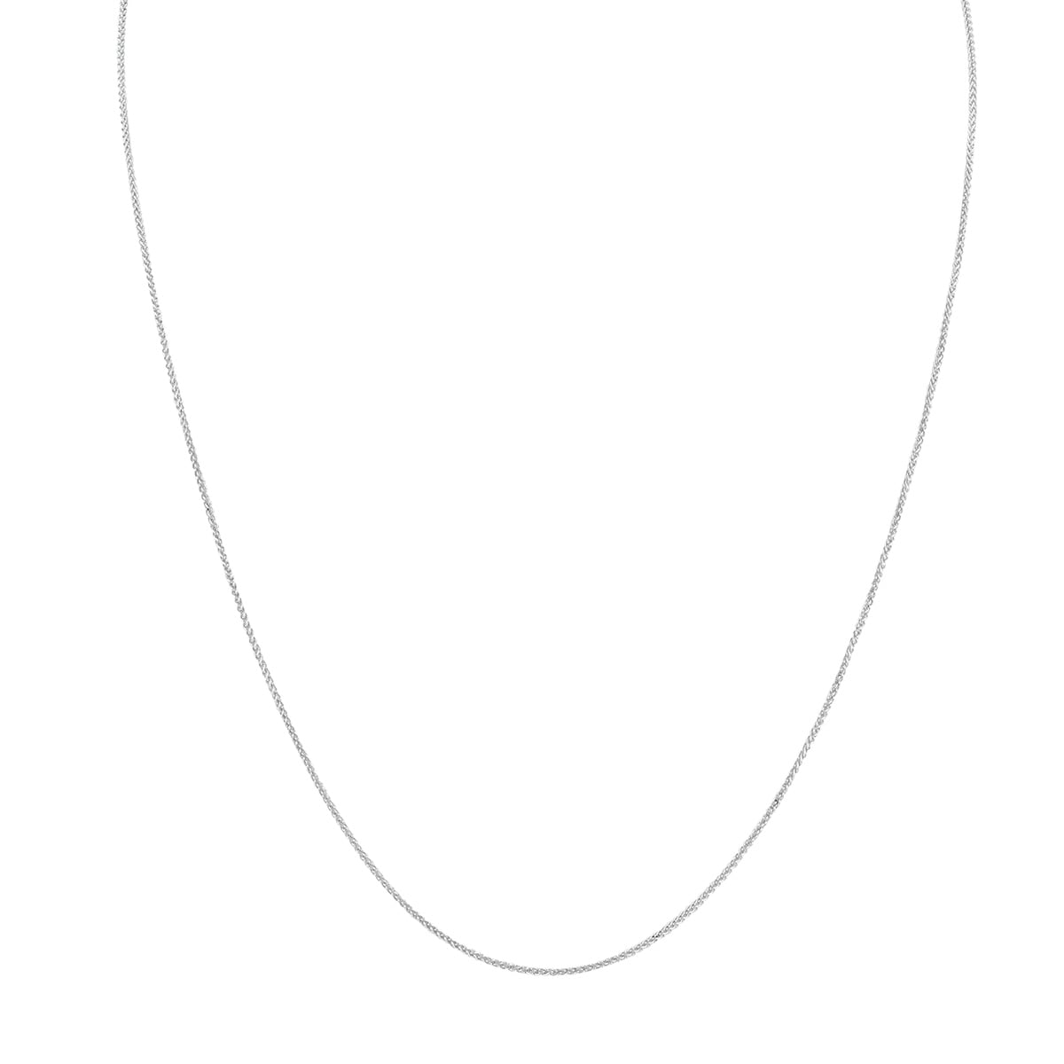 10K White Gold 1Mm Wheat Chain With Lobster Clasp 18 Inch