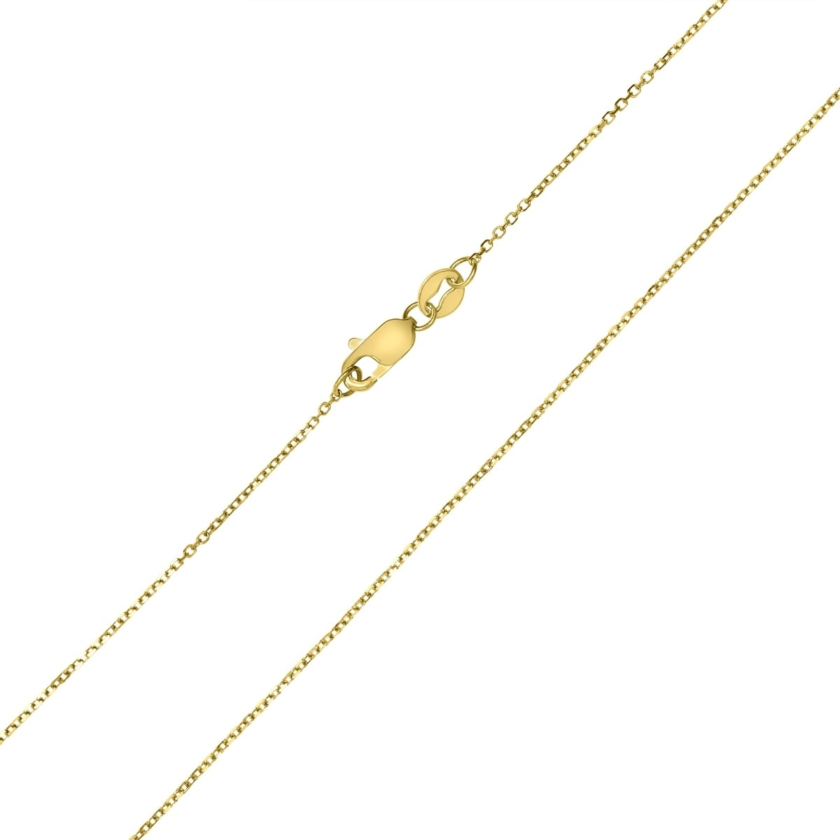 10K Yellow Gold 0.8Mm Shiny Cable Chain With Lobster Clasp 18 Inch